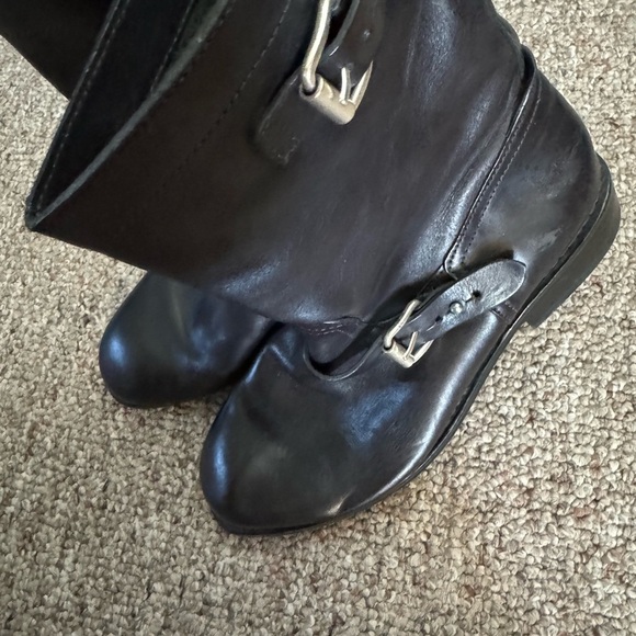 Rag & Bone Black leather MOTO buckle boots 38.5​ - Picture 7 of 14